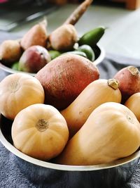 Close-up of apples on table