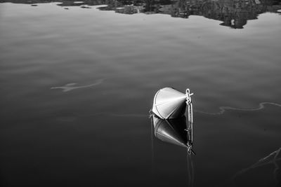 Close-up of reflection in lake