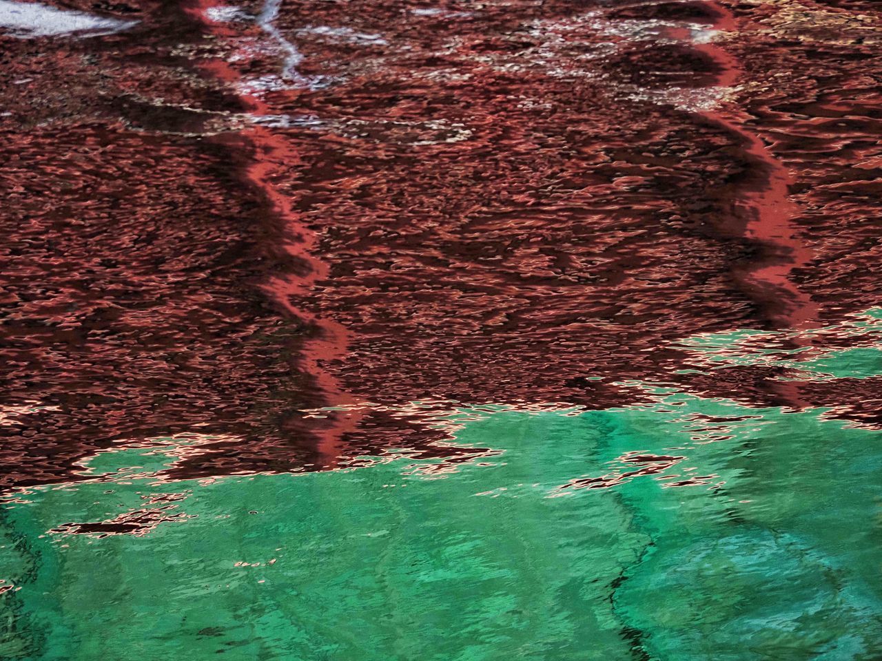 HIGH ANGLE VIEW OF SEA SHORE ON ROCK