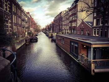 View of canal along buildings