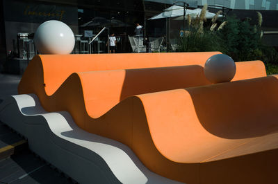 High angle view of illuminated lamp on table