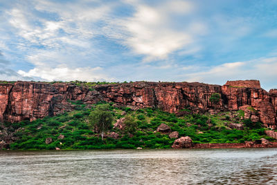 Lake pristine with mountain background and bright sky long exposure