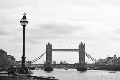 View of bridge over river in city