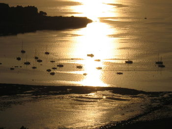 Scenic view of sea during sunset