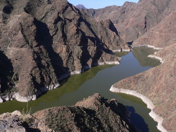 Scenic view of lake and mountains