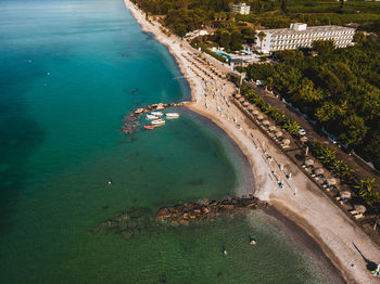 High angle view of beach