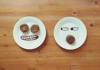 High angle view of food on table