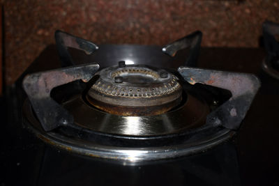 Close-up of old machine part