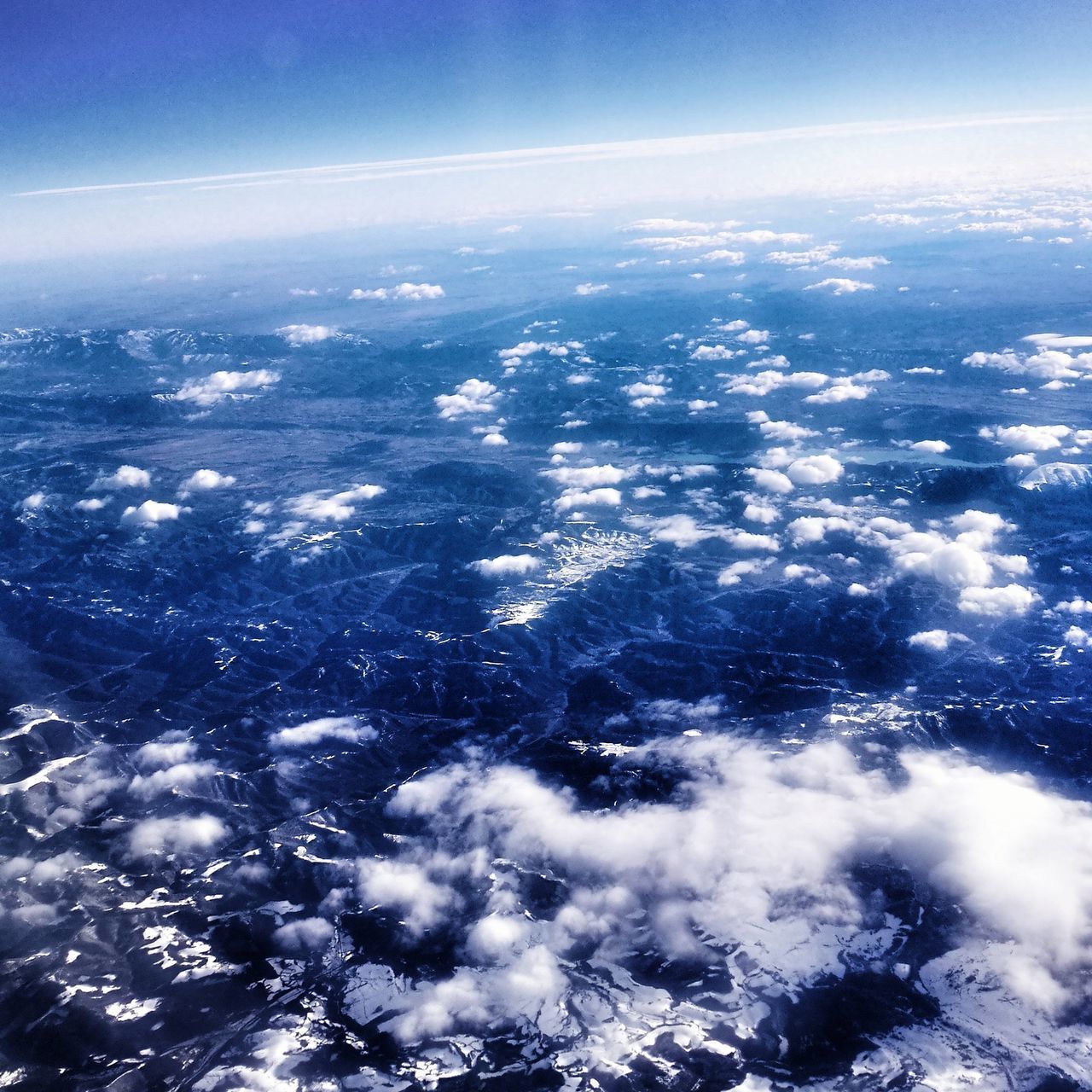 AERIAL VIEW OF SEA AND SKY