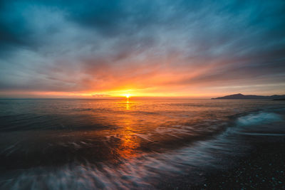 Scenic view of sea during sunset