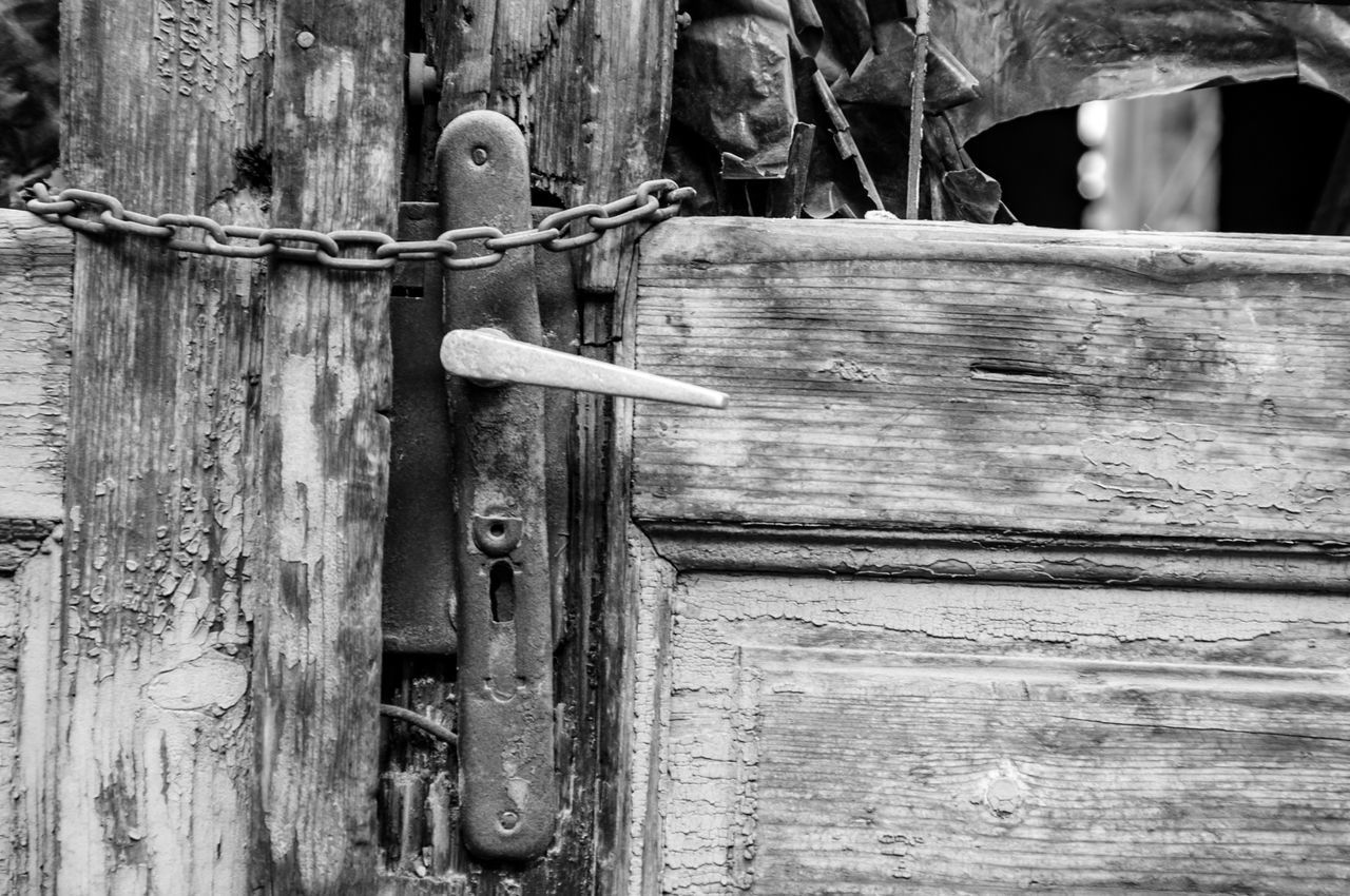 CLOSE-UP OF WOODEN DOOR