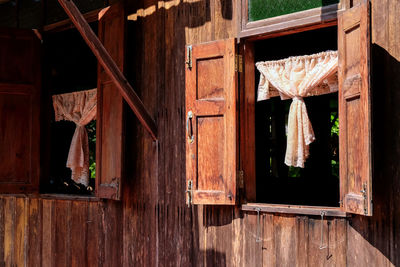 Old wooden door of house