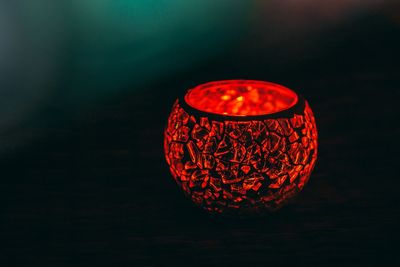 Close-up of illuminated lamp