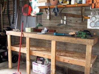 Close-up of wooden structure on table