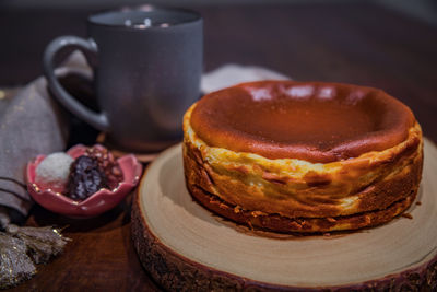 Close-up of dessert in plate on table