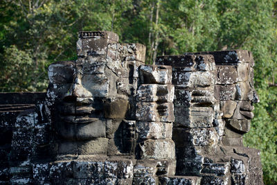 Buddha carvings on bayon temple