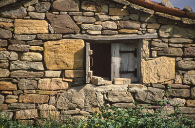 Stone wall of old building