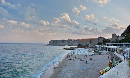 Sunset at banje beach. dubrovnik. croatia