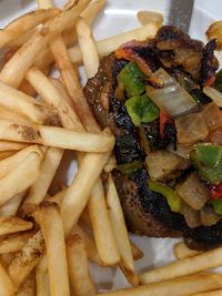 Close-up of fries on plate