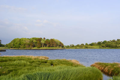 Scenic view of clew bay in summer