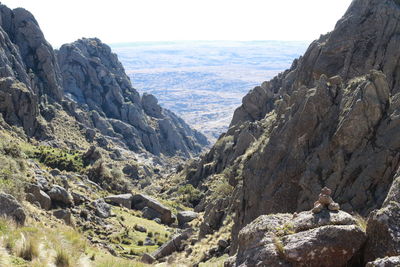 Scenic view of rocky mountains against sky