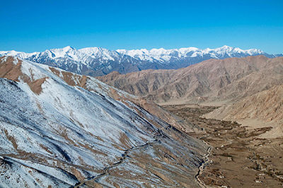 Scenic view of snowcapped mountains