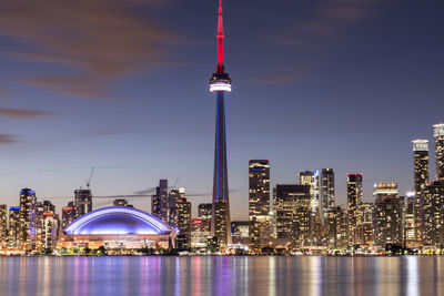 Illuminated city at night