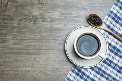 Directly above shot of coffee on table