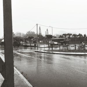 Distant view of road against clear sky