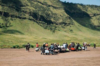 People on mountain landscape