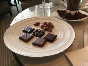 Close-up of food in plate on table