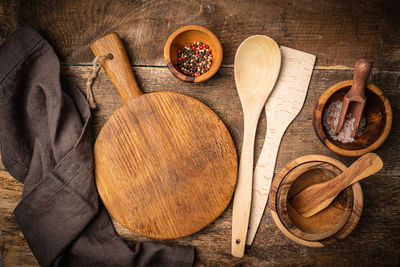 High angle view of food on table