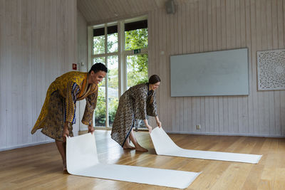 Couple in yoga studio