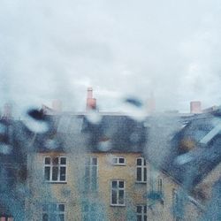 Houses seen through window