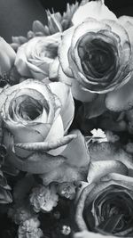 High angle view of rose bouquet