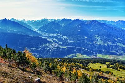 Scenic view of mountains against sky