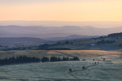 Haute loire landscape at sunset