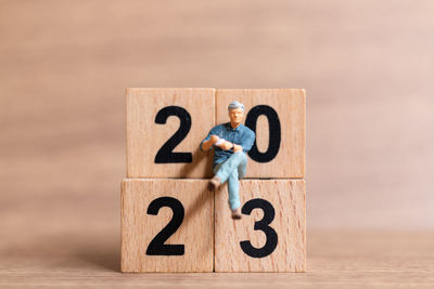 Close-up of toy blocks on table