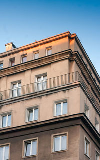 Low angle view of building against clear sky