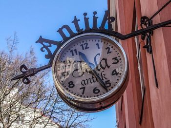 Low angle view of clock