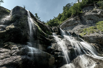 Scenic view of waterfall