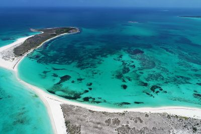 Aerial view of sea against sky
