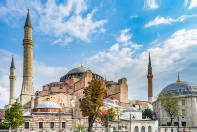 Close up of hagia sophia dome and minaret, istanbul, turkey