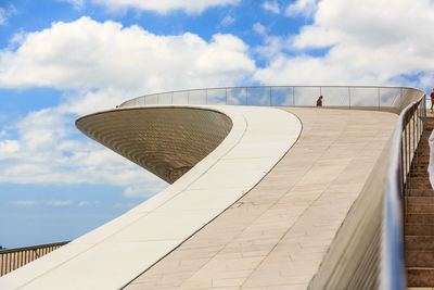 Low angle view of modern building against sky