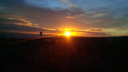 Silhouette of landscape at sunset