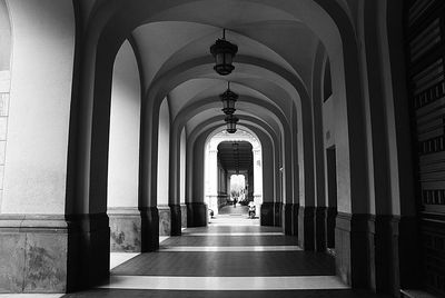 People walking in corridor