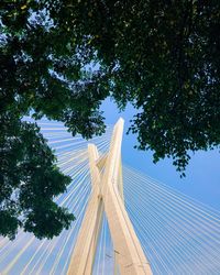 Low angle view of building against blue sky