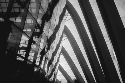 Low angle view of metal structure against sky