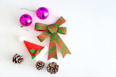 High angle view of christmas decoration