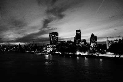 Illuminated city at night